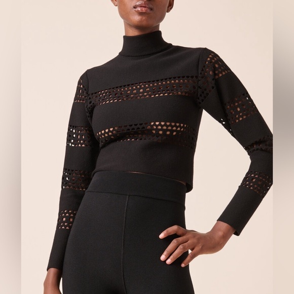 ALAÏA Vienne Wool-Blend Sweater in Black US 4 FR 36 NWT 2460$ - Picture 7 of 12